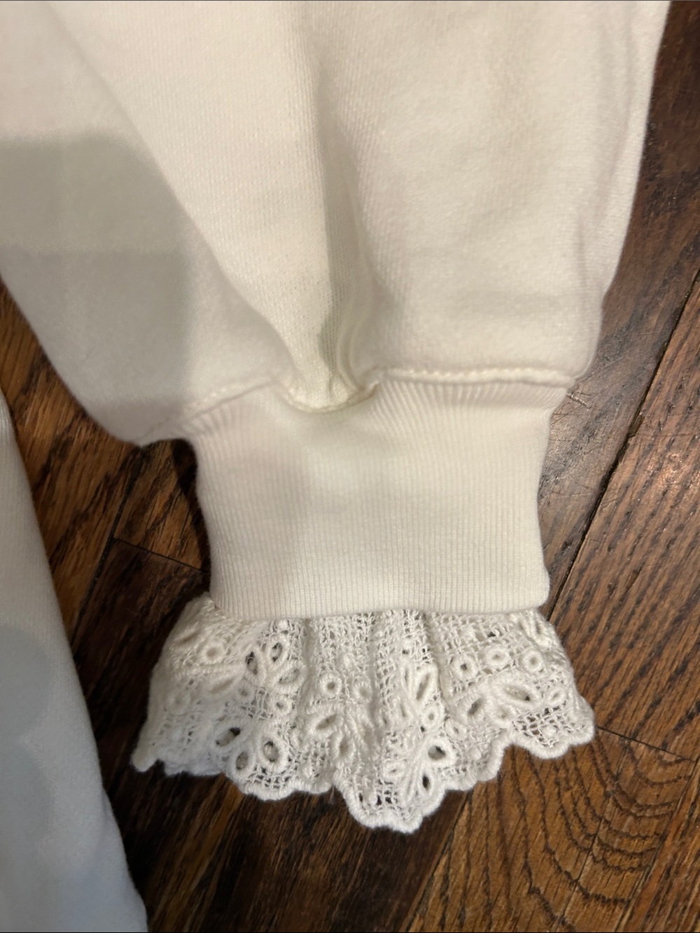 J. Crew White Lace-Collar lightweight Sweatshirt - Picture 5 of 11